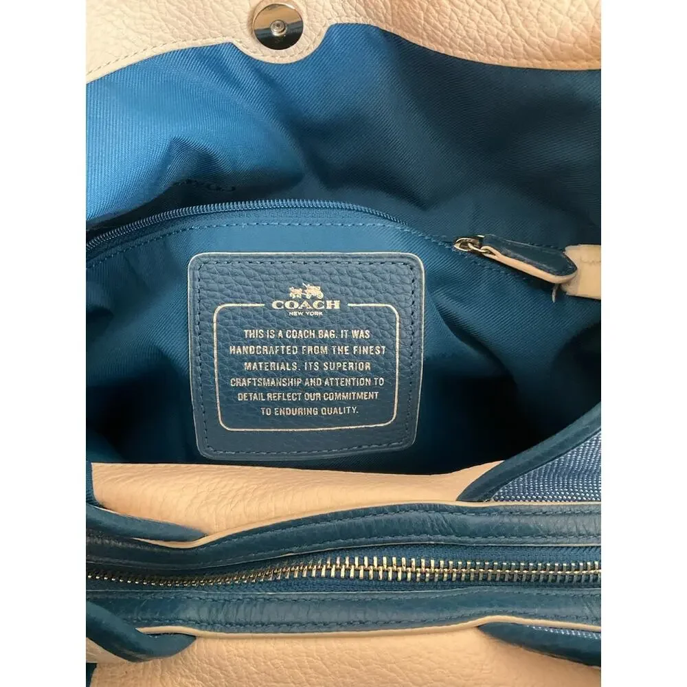 Coach tote horse carriage denim blue Edie hobo Purse Handbag NWT
